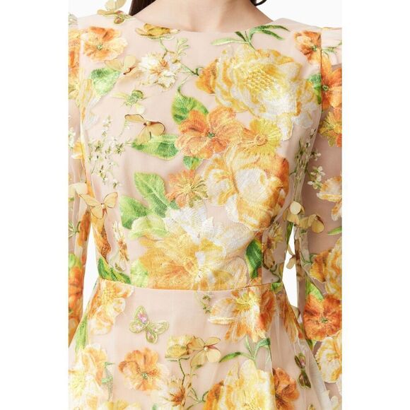 Elliatt Aella A-Line Mini Dress Yellow Wedding Guest cocktail Party size S NWT - Picture 5 of 7